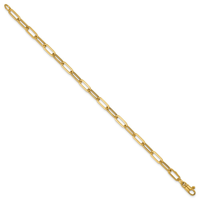 14K Yellow Gold Polished 4mm Paperclip Link 18 Inch Necklace