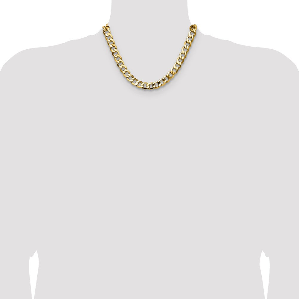 14K Yellow Gold 11.3mm Semi-Solid Curb Chain Necklace