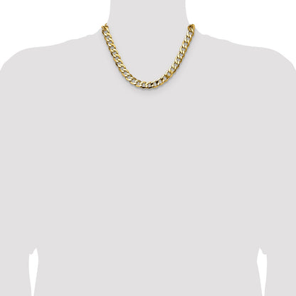 14K Yellow Gold 11.3mm Semi-Solid Curb Chain Necklace