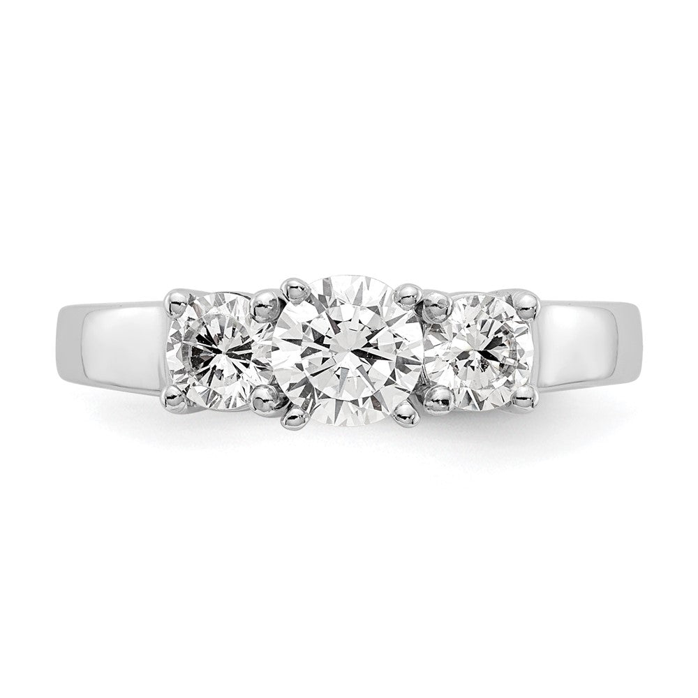 14K White Gold Round Simulated Diamond Halo Engagement Ring