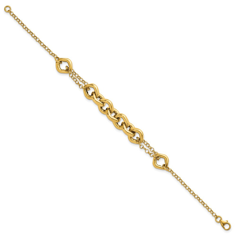 14K Yellow Gold Polished Fancy Multi Link 7.5 Inch Bracelet