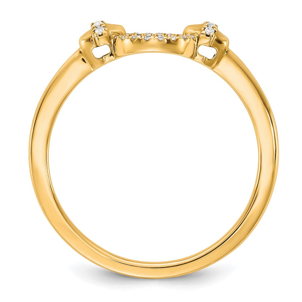 14K Yellow Gold Polished Diamond Open Circle Fashion Ring
