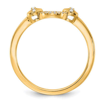 14K Yellow Gold Polished Diamond Open Circle Fashion Ring