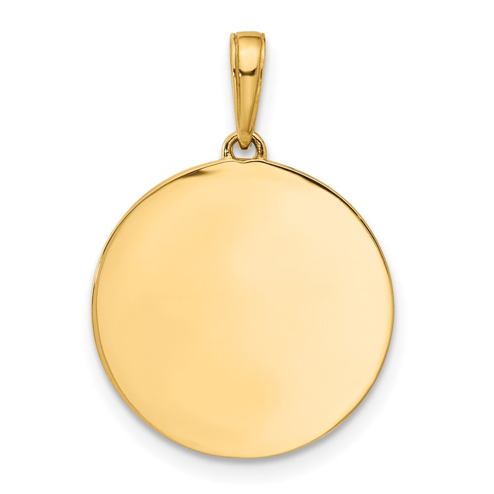 14K Yellow Gold and Rhodium Diamond-cut It's A Girl Pendant