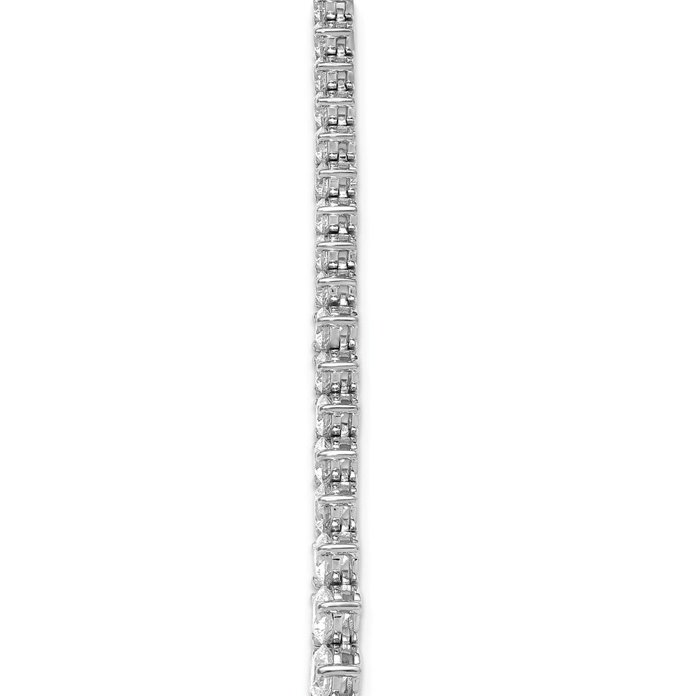 14K White Gold 11 5/8 carat Lab Grown Diamond VS/SI+ G+ Complete Round 20 Inch Graduated Tennis Necklace