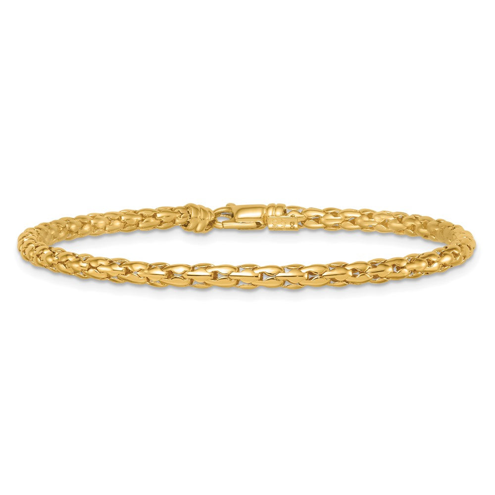 14K Yellow Gold Polished 3.5mm Fancy Link 7.25 Inch Bracelet