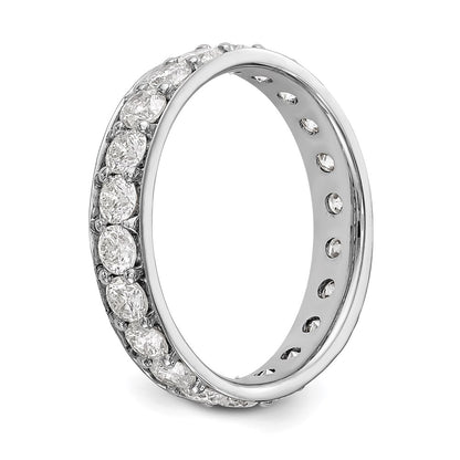 14K White Gold Polished Vintage 2ct Diamond Eternity Wedding Band Ring
