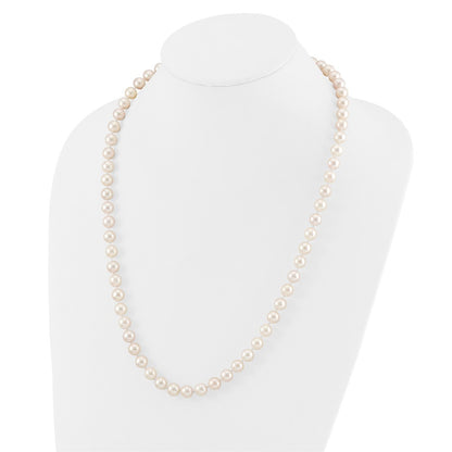 14K Yellow Gold 8-9mm Round Akoya Saltwater Cultured Pearl 24 Inch Necklace