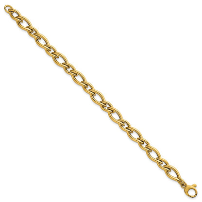 14K Yellow Gold Polished 6.8mm Fancy Twist Link 7.5 Inch Bracelet