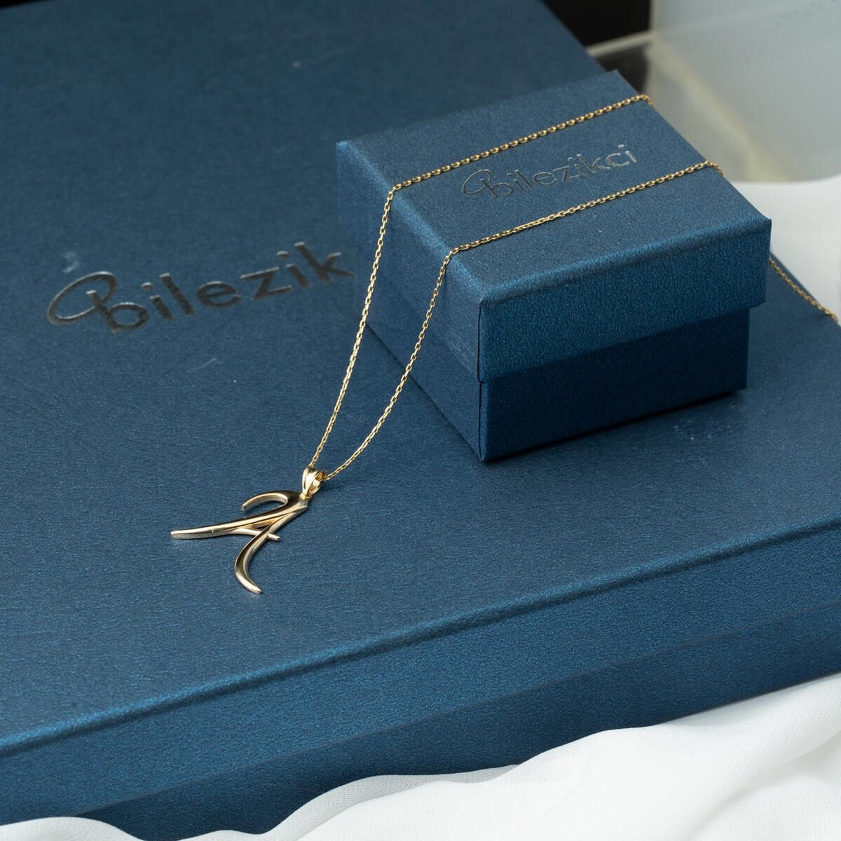 14K Yellow Gold Initial A Necklace