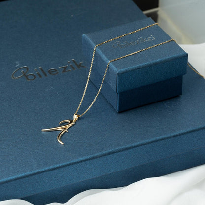 14K Yellow Gold Initial A Necklace