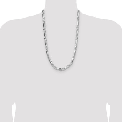 Sterling Silver 8mm D/C Figarope 26 Inch Chain