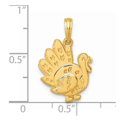 14K Yellow Gold Polished Turkey Pendant