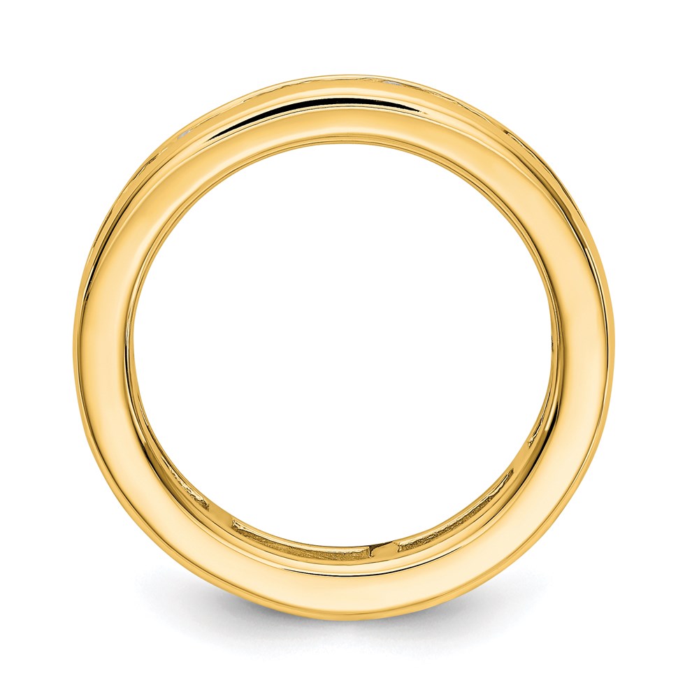 14K Yellow Gold Polished 2ct Channel Set Diamond Eternity Wedding Band Ring