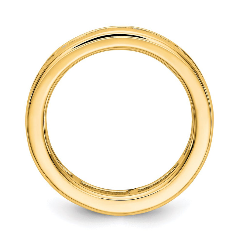 14K Yellow Gold Polished 2ct Channel Set Diamond Eternity Wedding Band Ring