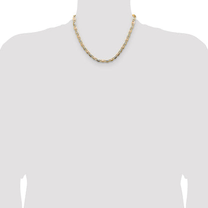 14K Tri-Color Gold 6.1mm Tri-color Gold Pav‚ Valentino Chain Necklace