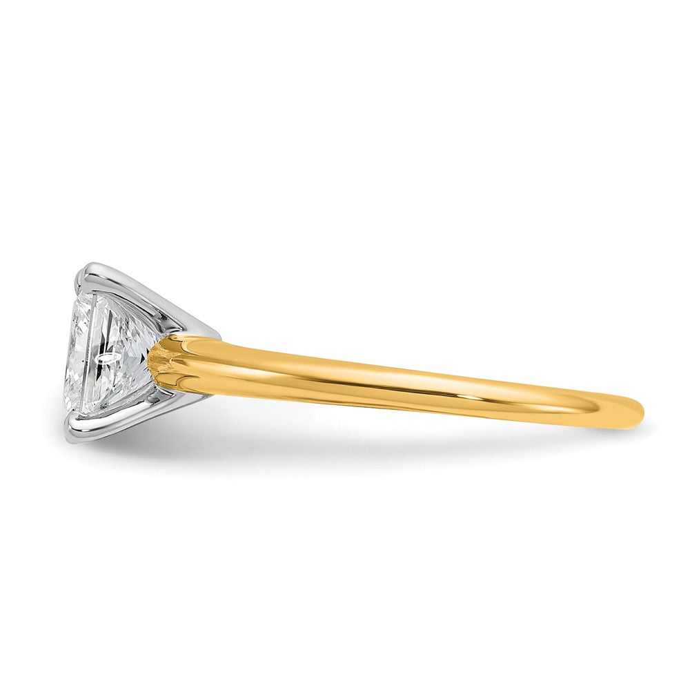 14K Two-Tone Gold Two-tone 1 1/2 carat Certified Lab Grown Diamond VS+ F+ Princess Complete Solitaire Engagement Ring