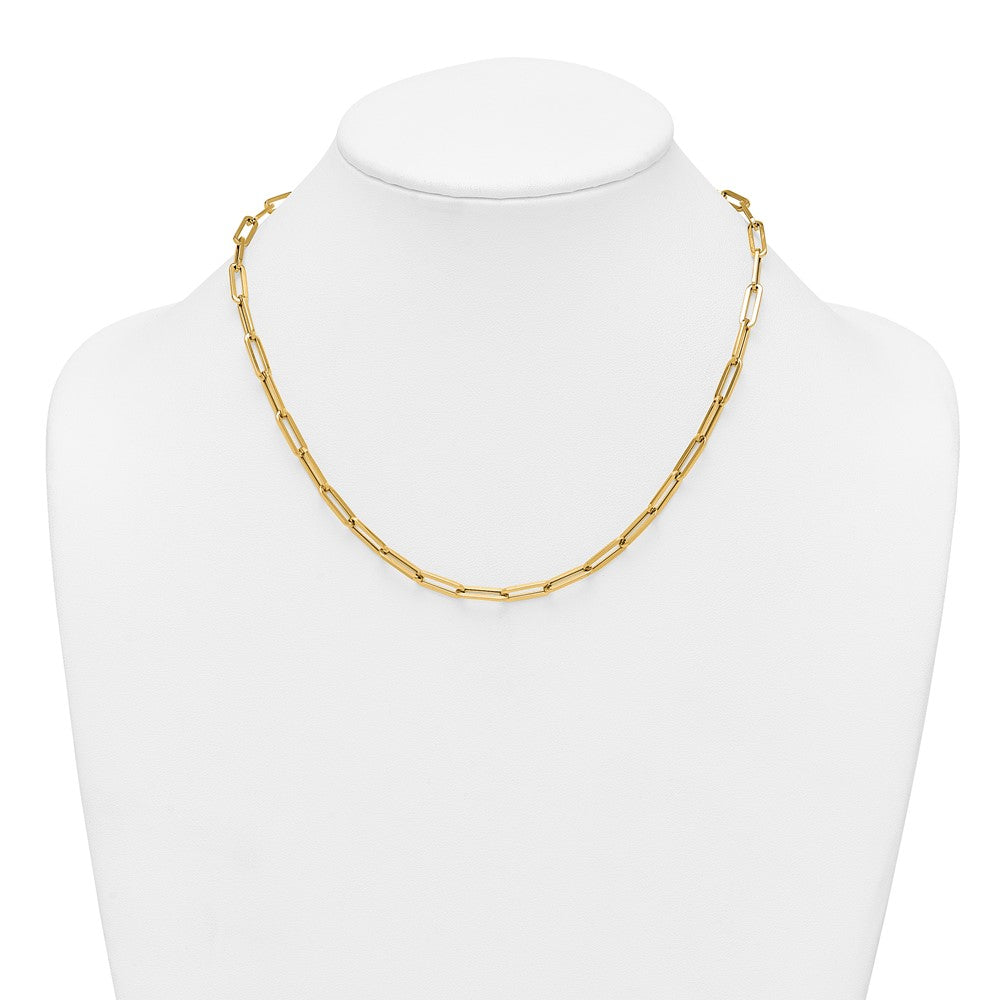 14K Yellow Gold Polished 4.3mm Paperclip Link 18 Inch Necklace