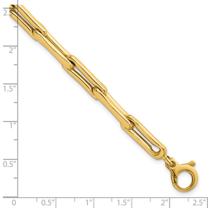 14K Yellow Gold Polished 5.7mm Fancy Long Link Chain Bracelet