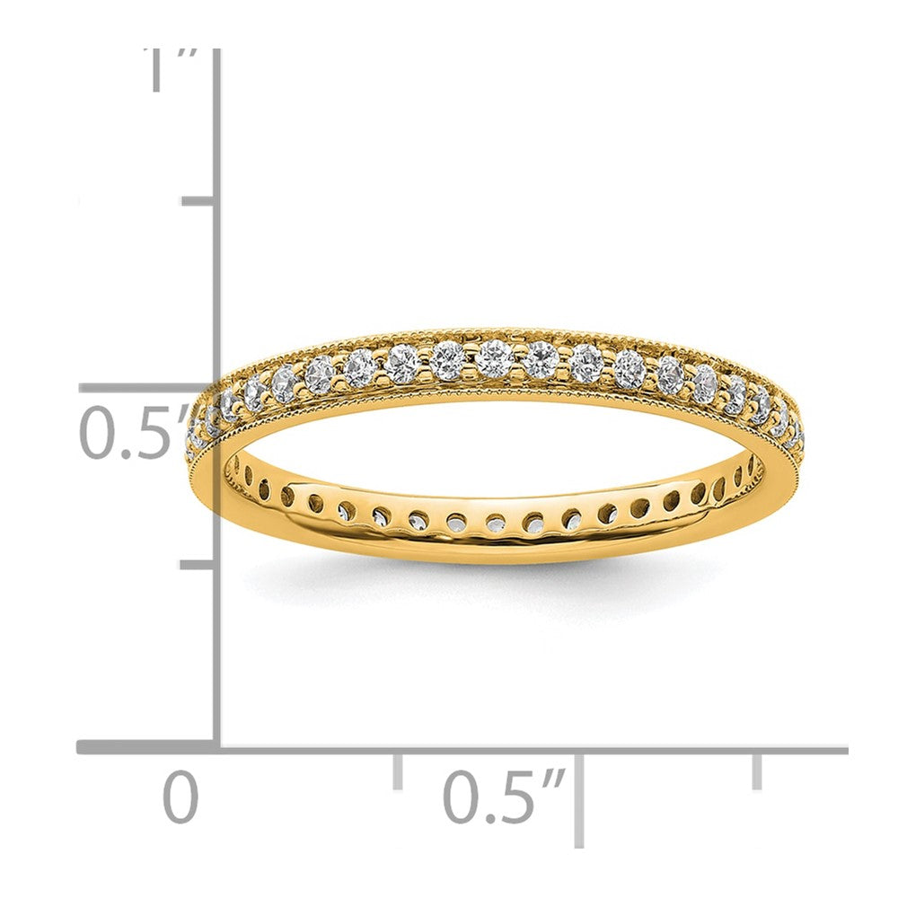 14K Yellow Gold Polished Size 9 Vintage 1/2 carat Diamond Complete Eternity Wedding Band Ring