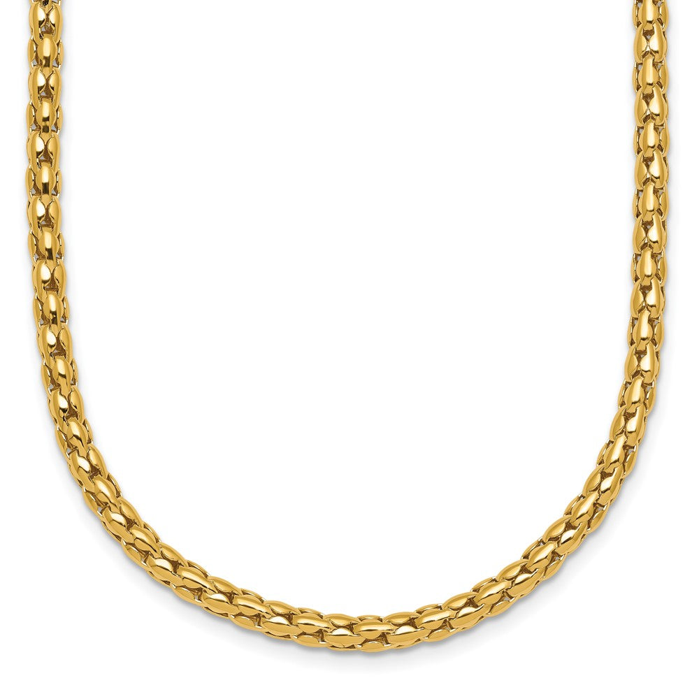 14K Yellow Gold Polished 3.5mm Fancy Link 18 Inch Necklace