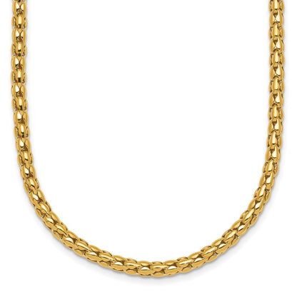 14K Yellow Gold Polished 3.5mm Fancy Link 18 Inch Necklace