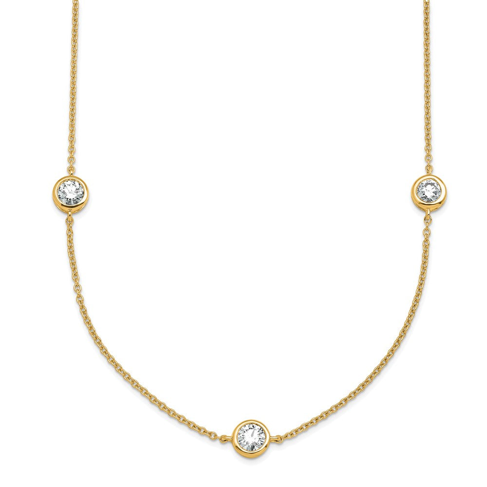 14K Yellow Gold 1 3/4 carat Lab Grown Diamond VS/SI+ G+ Complete 18 Inch Seven Station Necklace
