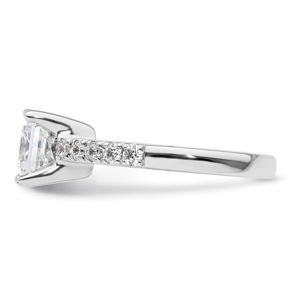 True Origin 14K White Gold 3/8 carat Lab Grown Diamond VS+ F+ Semi-Mount Princess Engagement Ring