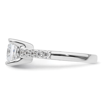 True Origin 14K White Gold 3/8 carat Lab Grown Diamond VS+ F+ Semi-Mount Princess Engagement Ring