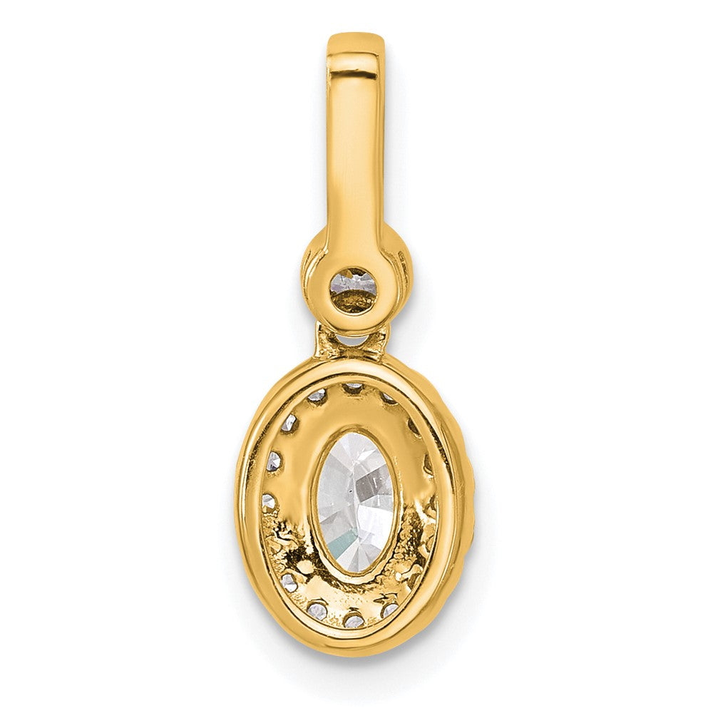 14K Yellow Gold 1 carat Certified Lab Grown Diamond VS/SI+ G+ Oval Complete Halo Pendant