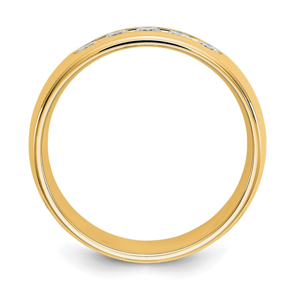 True Origin 14K Yellow Gold Men's 1/2 carat Lab Grown Diamond VS+ F+ Size 13 Complete Miligrain Wedding Band Ring