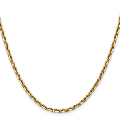 14K Yellow Gold 3.25mm D/C French Link Chain Necklace
