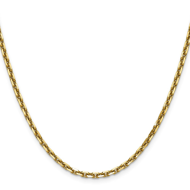 14K Yellow Gold 3.25mm D/C French Link Chain Necklace