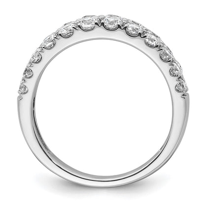 True Origin 14K White Gold 1 1/4 carat Lab Grown Diamond VS+ F+ Double Row Complete Wedding Band Ring