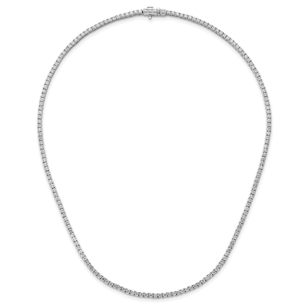 14K White Gold 6 carat Lab Grown Diamond VS/SI+ G+ Complete 16 Inch Graduated Tennis Necklace