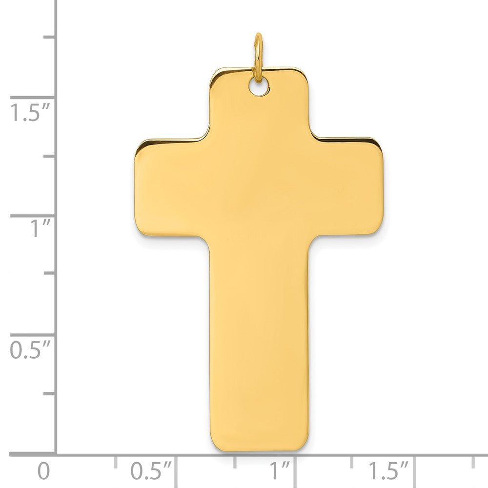 14K Yellow Gold Large Polished Cross Charm