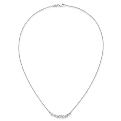 14K White Gold 7/8 carat Lab Grown Diamond VS/SI+ G+ Complete 18 Inch Fashion Bar Necklace