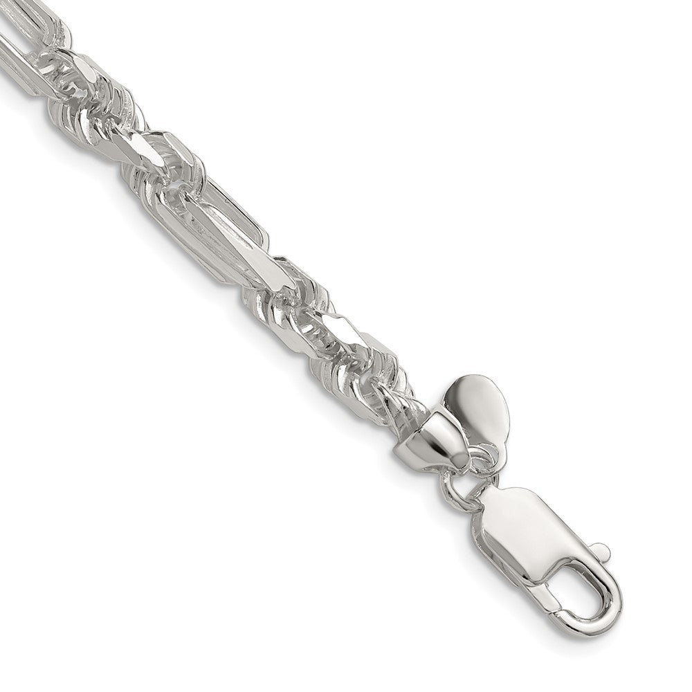 Sterling Silver 6mm D/C Figarope 26 Inch Chain