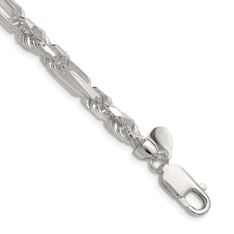 Sterling Silver 6mm D/C Figarope 26 Inch Chain