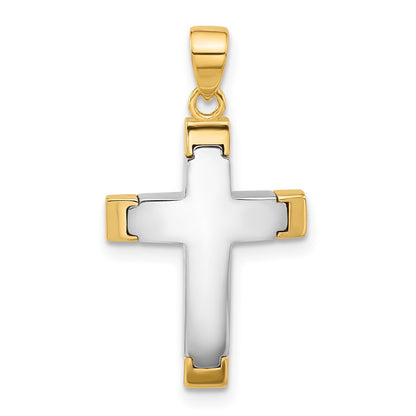 14K Two-Tone Gold Two-tone Polished Cross Pendant