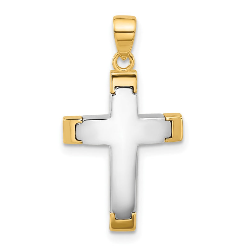 14K Two-Tone Gold Two-tone Polished Cross Pendant