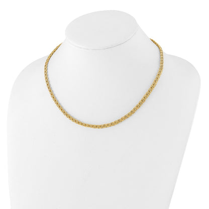 14K Yellow Gold Polished 5.3mm Fancy Triple Link 18 Inch Necklace