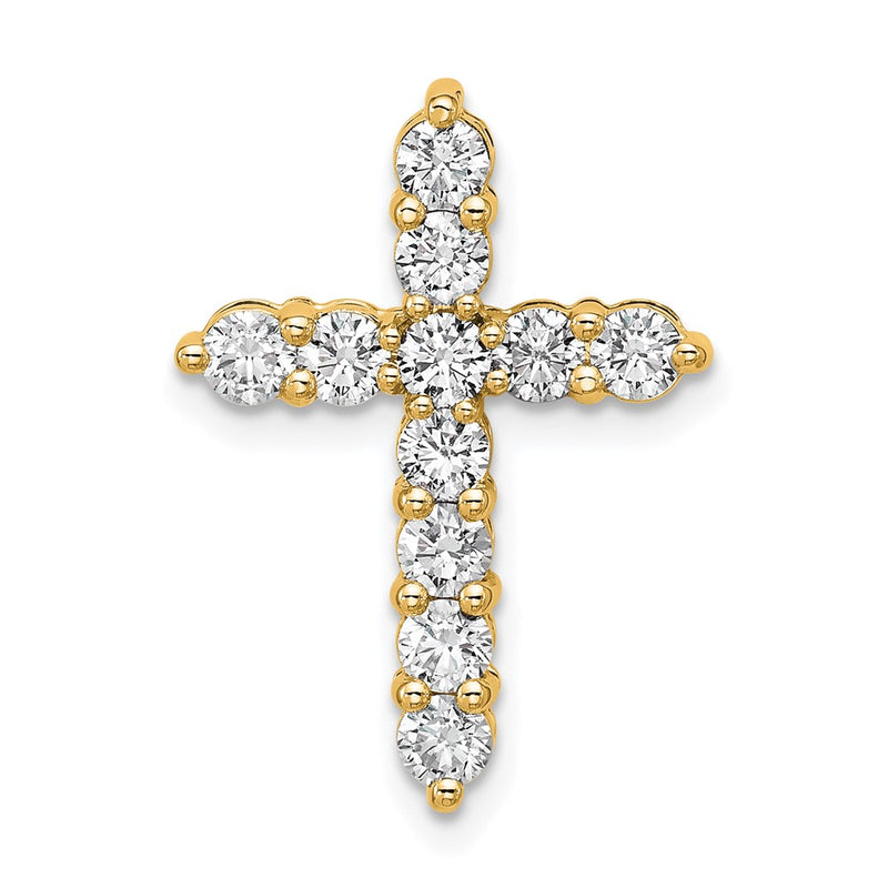 14K Yellow Gold Certified Lab Grown Diamond 1ctw VS/SI FGH Cross Pendant