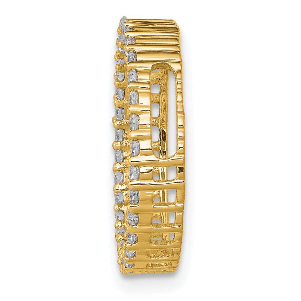 14K Yellow Gold Polished 3/8 carat Diamond Circle Chain Slide