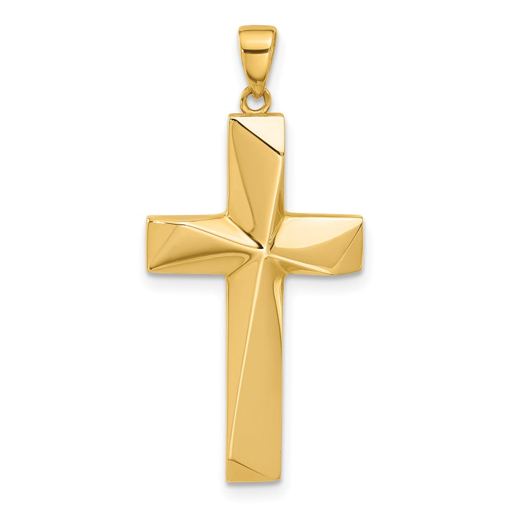 14K Yellow Gold Polished Cross Pendant