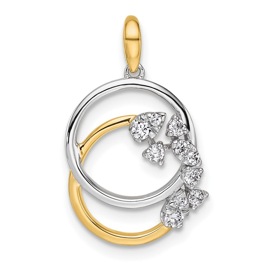 14K Two-Tone Gold Two-tone Polished 1/5 carat Diamond Intertwined Circles Pendant