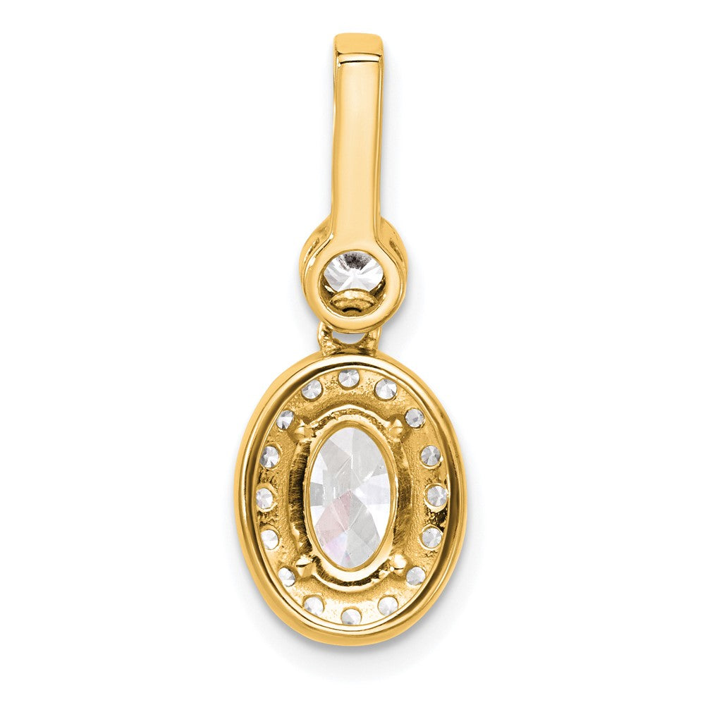14K Yellow Gold 2 carat Certified Lab Grown Diamond VS/SI+ G+ Oval Complete Halo Pendant