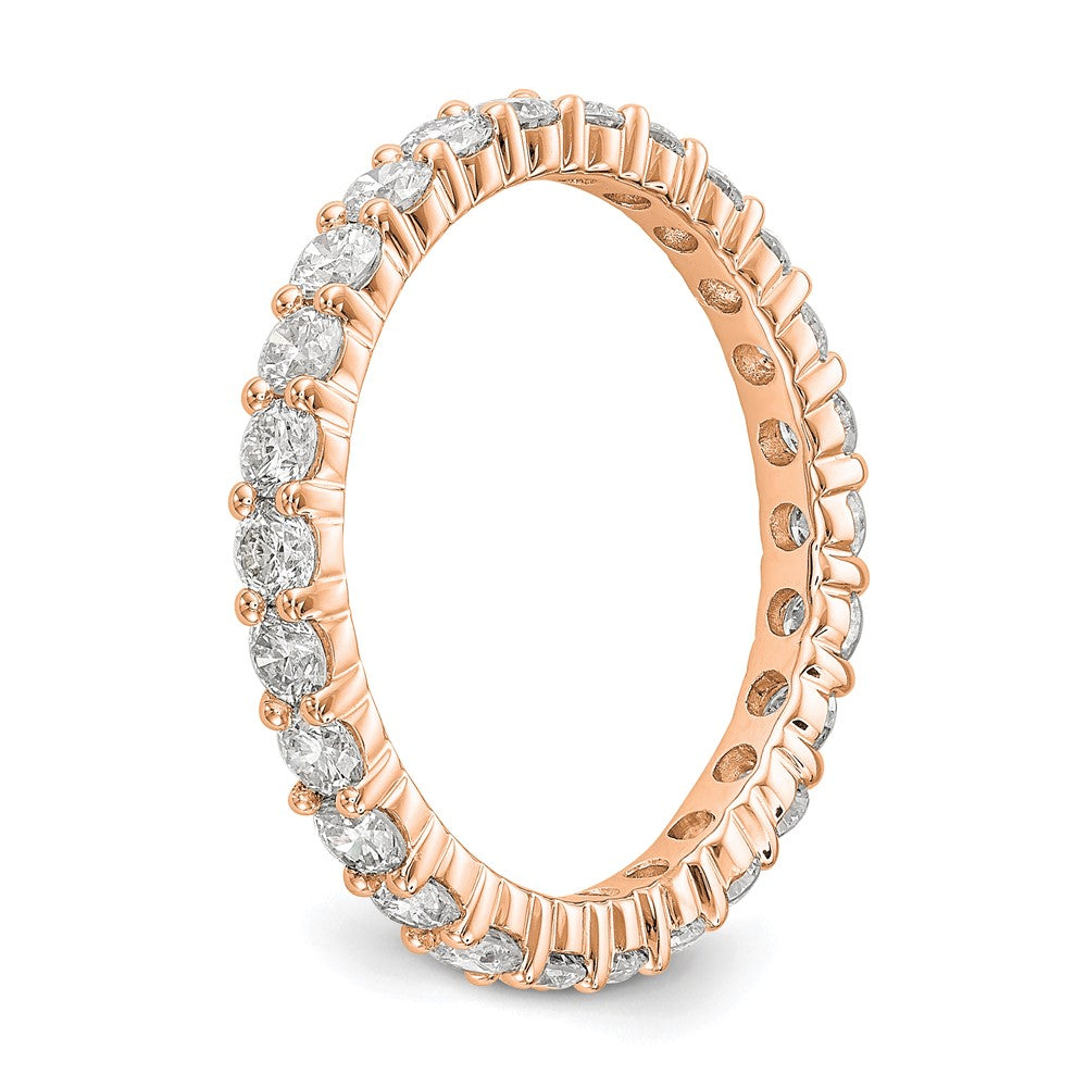 14K Rose Gold 1.5CT Shared Prong Diamond Eternity Wedding Band Ring