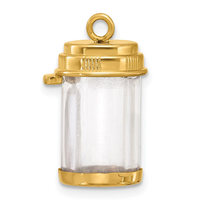 14K Yellow Gold Fancy Pill Bottle Charm