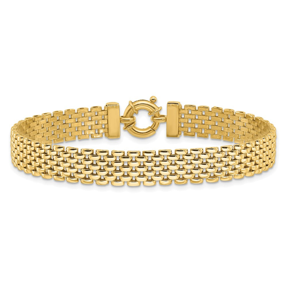 14K Yellow Gold Polished 8.4mm Panther Link Chain Bracelet